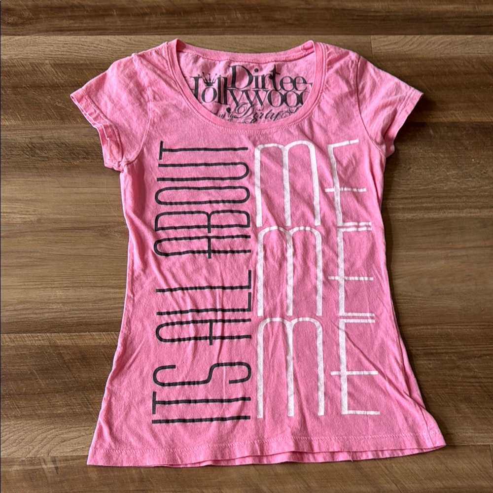 Pink Graphic Tee with Bold Text